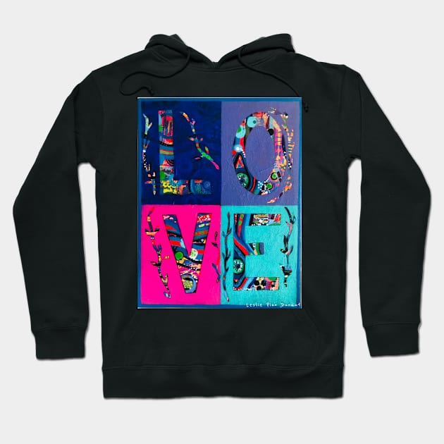 LOVE Letter Tiles Hoodie by Leslie Pino Durant